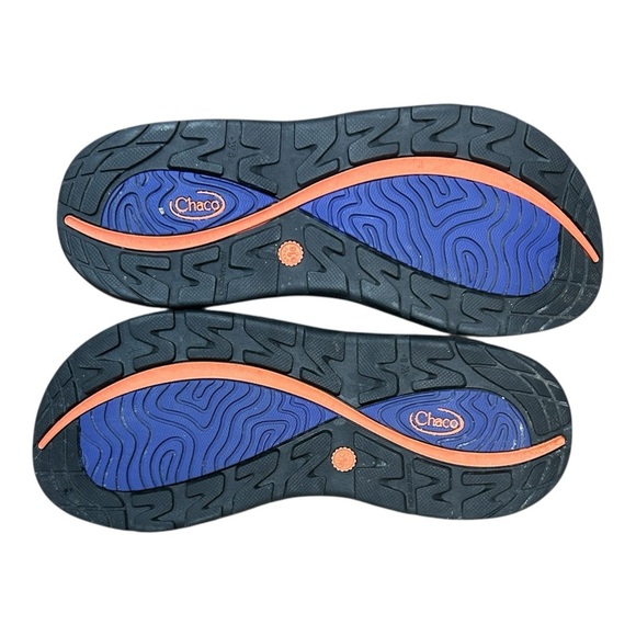 CHACO Zvolv X2 Volcanic Blue Sandal sz 8 Polyester Double Strap Toe Loop J105982 - Picture 6 of 7